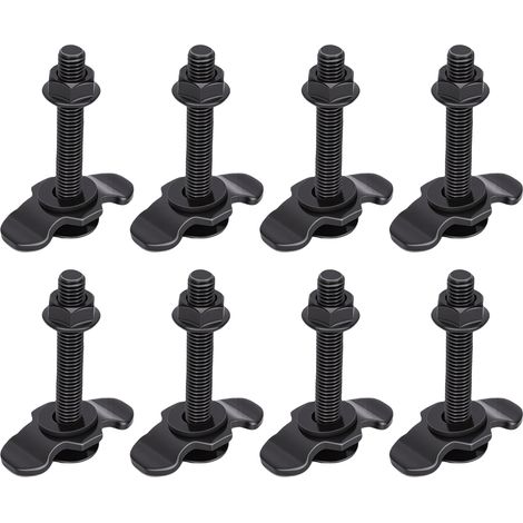 Écrou fileté à Double cosse M8x60 L, 8 pièces, raccord, capacité de charge de 6000lb, pour camion, lit, remorque, pick-up, RV, ATV, noir