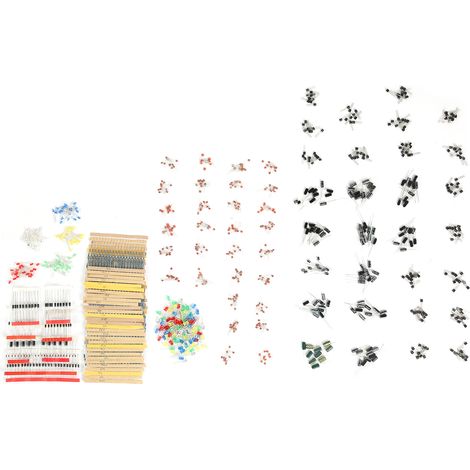 Kit Électronique 7 Valeurs: Résistances, Diodes, Condensateurs, LED 3mm/5mm et Transistors (1/5)