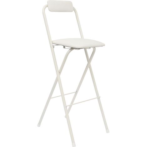 Tabouret de bar d'extérieur portable pliable - Hauteur d'assise : 75 cm - Avec siège rembourré en mousse et capacité de charge de 125 kg - Siège moderne pour un rangement peu encombrant dans