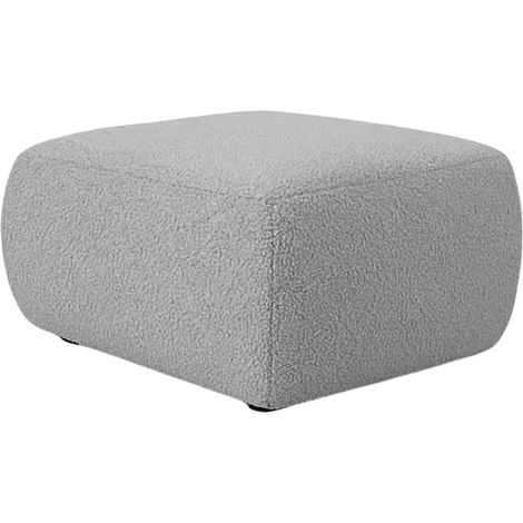 ARIEL - Pouf en tissu bouclette Gris clair 80x80x40 (1/5)