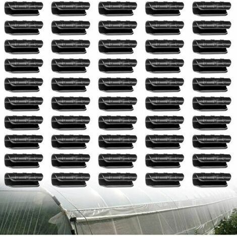 Serre Tuyau Tube Film Clip Clips Bâtiments de Jardin Plante Plastique Film Net Tuyau Fixe Connecteur Accessoires Outils Serre pour Serre de Jardin Tunnel Surface Bâches 25mm Serre Clips (1/4)