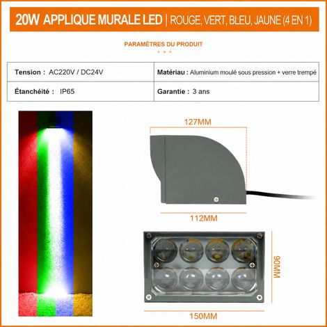 Projecteur mural LED extérieur 20W faisceau étroit pour façade 1 kg 20w 4 1 1 kg – Livraison gratuite