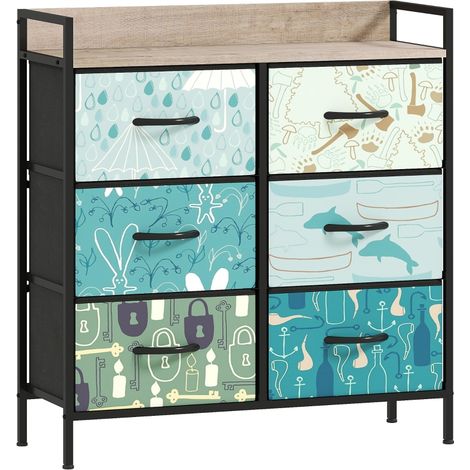 6-Drawer Chest of Drawers - Blue