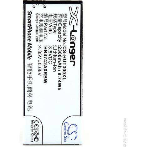 NX - Batterie téléphone, smartphone, GSM pour Huawei 3.8V 2300mAh - HB4742A0RBCHB4742A0 (1/3)