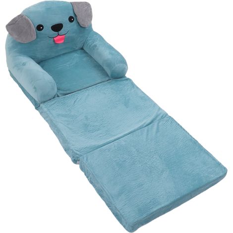 Canapé enfant motif chiot bleu, canapé pliant mignon avec motif dessin animé, petit canapé-lit, trois niveaux, chaise enfant multifonction. (1/5)