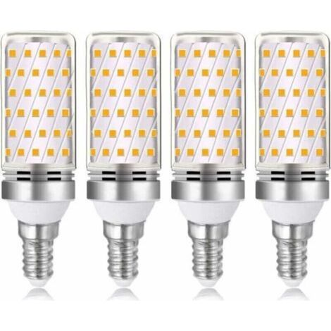 Ampoule DEL E14 16 W, blanc chaud 3000 K, 1600 lm, équivalent à une ampoule halogène E14 100 W/120 W, 230 V CA, non dimmable, lot de 4 (1/4)