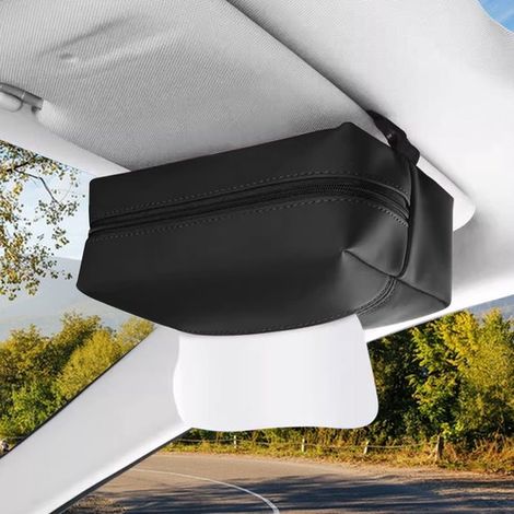 Portasciugamani per auto, scatola portasciugamani con parasole per auto, portasciugamani da appendere, portasciugamani per sedile posteriore, universale (1/2)