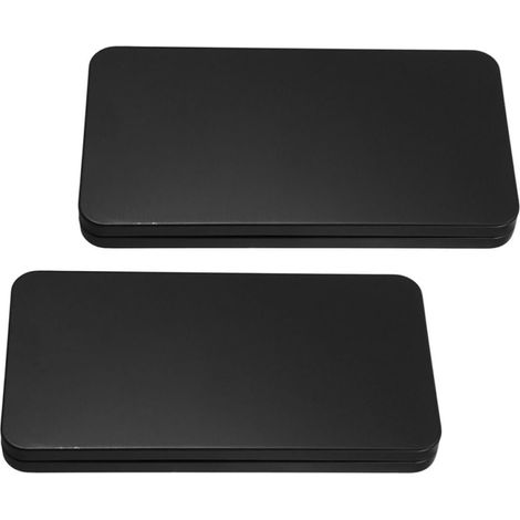 Boîte à Monnaie Rectangulaire en Tôle Noire 2 Pièces avec Couvercle, Organisateur Multifonctionnel Facile à Nettoyer pour Pièces et Chèques, Portable en Paquet à Main (1/5)