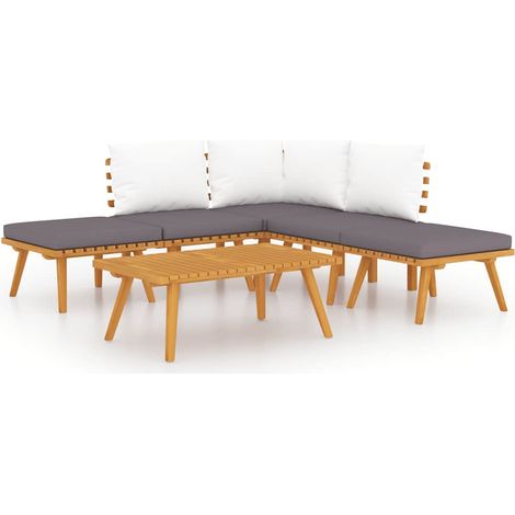 6-tlg. Garten-Lounge-Set Massivholz Akazie