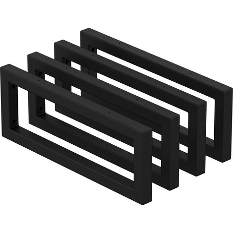 Lot de 4 Supports pour Console Murale, Supports pour étagères, Supports de Console pour Lavabo, Porte étagère, Porte Serviettes (Noir, 40 cm) (1/5)