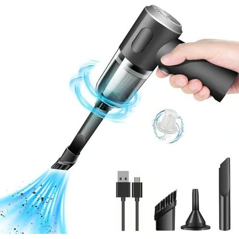 Aspirateur portatif, puissant aspirateur sans fil de voiture de 5000 Pa, mini aspirateur portable et rechargeable de 120 W. (1/5)