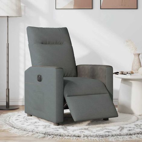 Maison Exclusive - Poltrona Elettrica Reclinabile Grigio Scuro in Tessuto