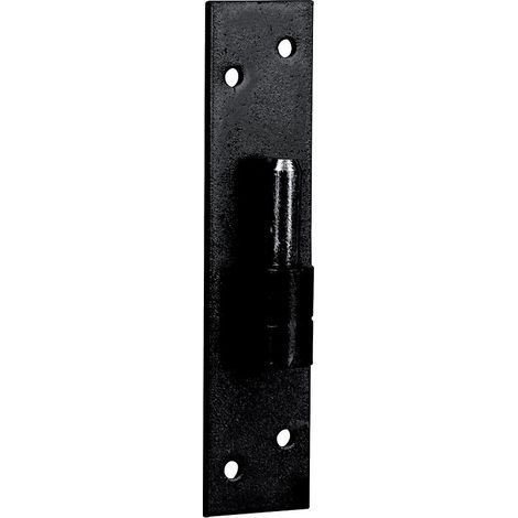 Gond sur platine acier noir 9005 en 40 x 5 mm axe de 16 mm - BOURGEOIS FRERES