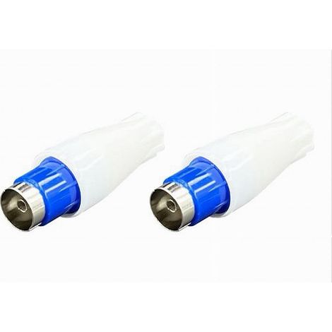 MaxTech - Set 2pz Connettore Spinotto Cavo Spina Antenna A Spina Femmina Televisione C-043 - (1/2)