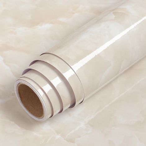 Papier Adhesif pour Meuble Marbre Beige Blanc Creme Revêtement Plan de Travail Cuisine 40cm x 200cm Film Adhesif pour Meuble Cuisine Vinyle Papier Peint Autocollant pour Armoire Table Cusine (1/5)