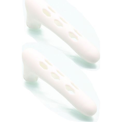 Juego de 2 fundas huecas de silicona blanca para tiradores de puerta cuadrados y planos. (1/4)