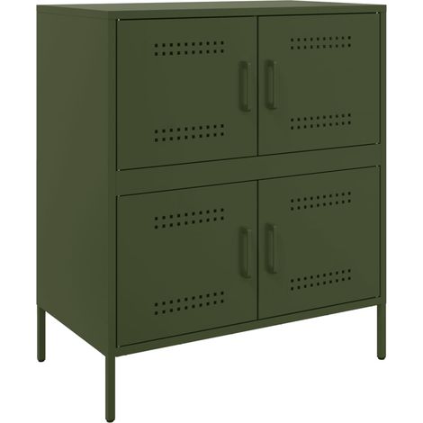 Maison Exclusive - Credenza Verde Oliva 68x39x79 cm in Acciaio