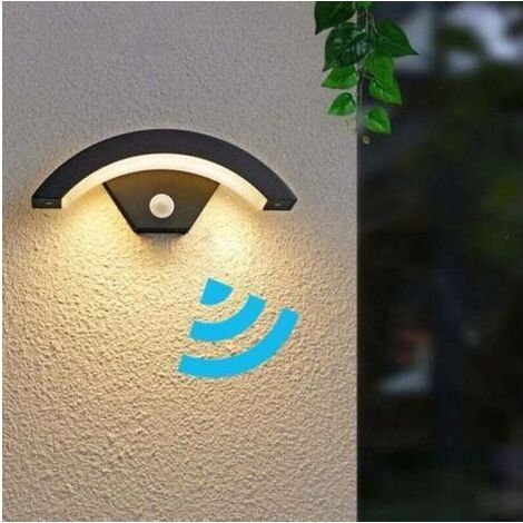 Applique Murale LED Extérieure Moderne avec Détecteur de Mouvement 24W 550LM,Gris Anthracite Éclairage Extérieur en U IP65 3000K Lumière Chaude pour Porche Passerelle Jardin Balcon (1/5)