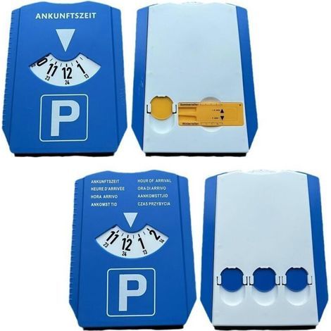 Parkscheibe, 2-teiliges Set, Parkscheibe für die blaue Zone, europäische Parkuhr, robust und reißfest, für Autoparkplätze, Autozubehör, Blau (1/5)