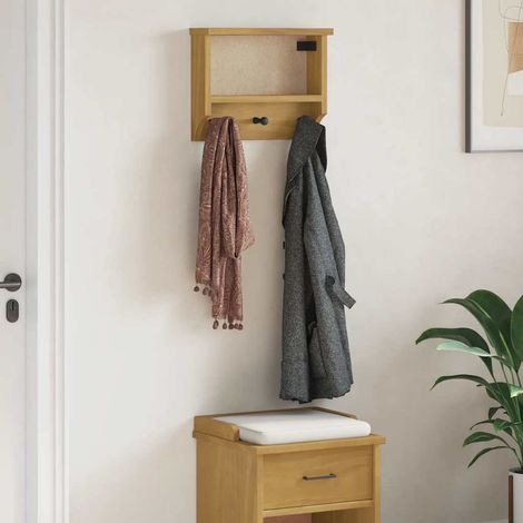 Perchero de pared SANDNES 45x12x35 cm madera maciza de pino vidaXL (1/5)