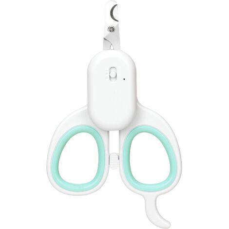 Coupe-ongles LED pour animaux de compagnie, rechargeable par USB avec lumière intégrée, design ergonomique antidérapant, vert. (1/5)