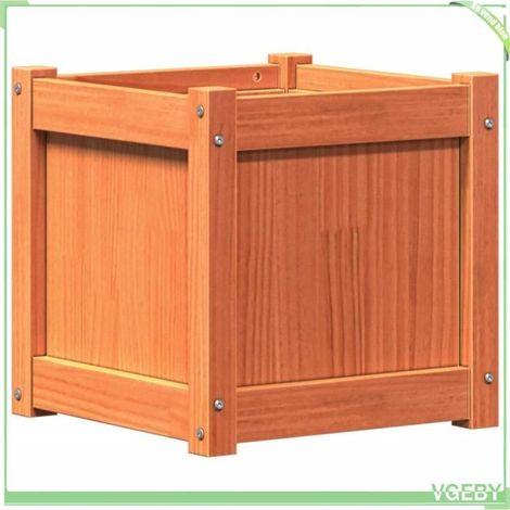 Jardinière en bois - FAFEICY - 837408 - Pin massif - cire marron - 40x40x40 cm (1/5)
