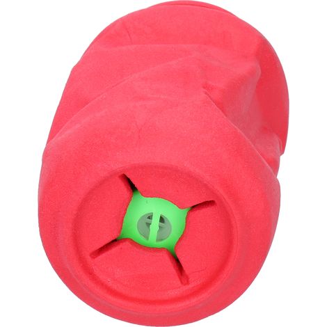 Jouet à mâcher en forme de boîte pour nettoyer les dents du chien, durable et interactif, avec son rouge. (1/5)
