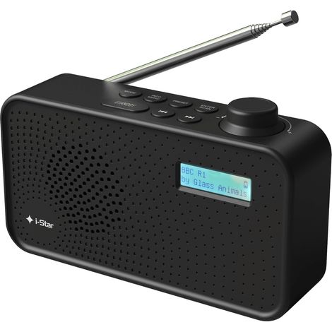 Poste Radio Dab/Dab+/FM Portable Alimentées par Batterie et Secteur Radio Numérique Terrestre Rechargeable avec Chargement USB (Noir) (1/5)