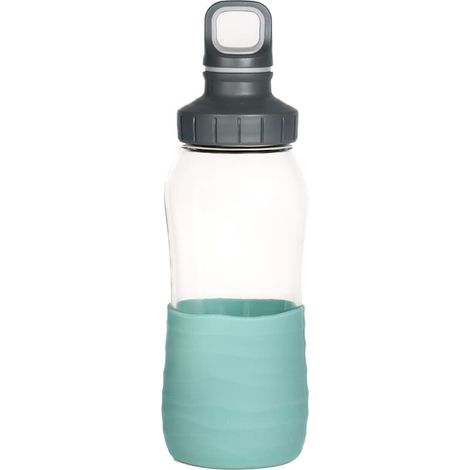 EMSA Drink2Go Glas Silikon Trinkflasche 0,5 l grün 100% dicht BPA-frei