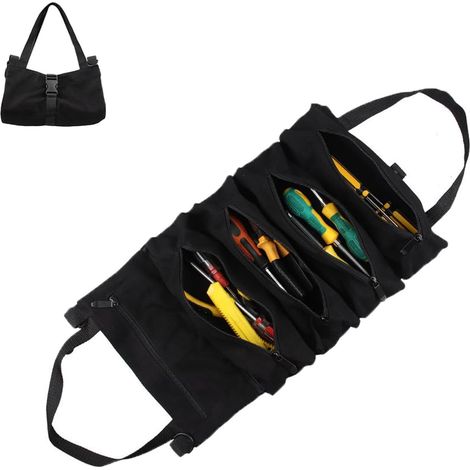 Werkzeugrolle, Werkzeugrollentasche, tragbare Werkzeugrolle, Camping-Werkzeugtasche aus Oxford-Stoff, kratzfester, faltbarer Canvas-Organizer