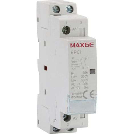 Contactor MAXGE 2P-25A-230V AC 1NC+1NO