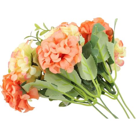 Artificial silk hydrangea flower, 6 cm (pink and white) (1/5)