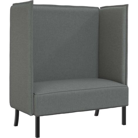 Hoher Rücken Sofa 101cm Dunkelgrau Stoff (1/5)
