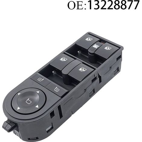 Interrupteur de lève-vitre 13228877, compatible avec les modèles Opel Astra 2004-2015, commande le fonctionnement des vitres électriques. (1/4)