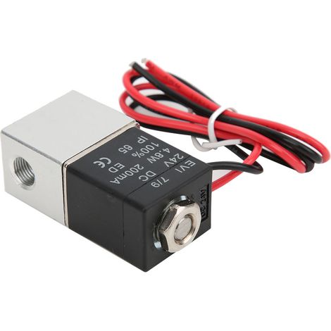 Électrovanne électrique 24V DC 2 positions 2 voies à réaction rapide air eau huile G1/8 (1/5)
