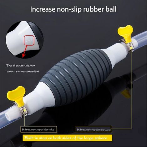 Pompe à liquide multifonction, siphon à main pour transfert d'essence, diesel, huile et eau, avec tuyau de 2 mètres, tuyau d'aspiration robuste, outil de vidange pratique. (1/5)