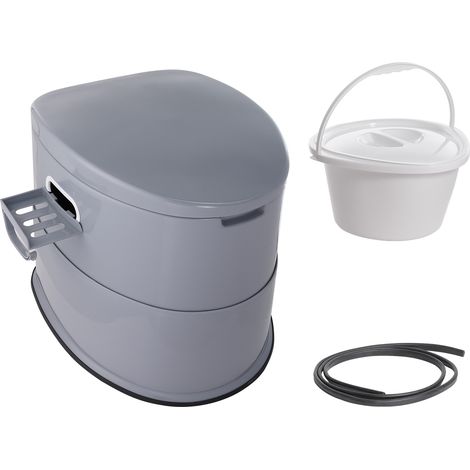 Mophorn Inodoro portátil para acampar, inodoro de 1,3 galones con balde interior desmontable, soporte de papel extraíble, tapas dobles para uso en exteriores, inodoro de viaje