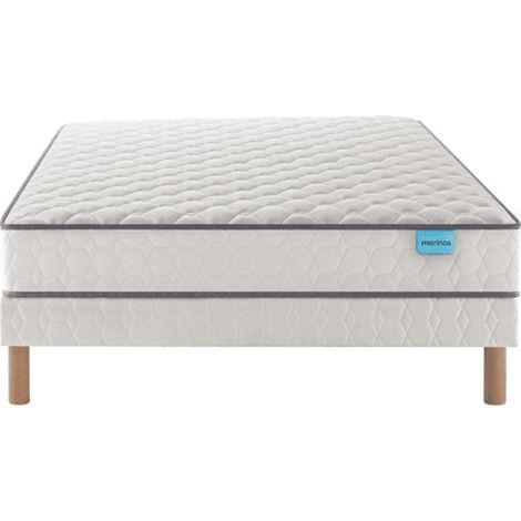 Ensemble Merinos WELL BED + Sommier TWIST + Pieds 160x200 Ressorts