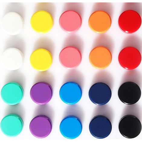 Aimants Frigo Puissants 20PCS Ronds Couleurs pour Tableau Magnétique (1/5)