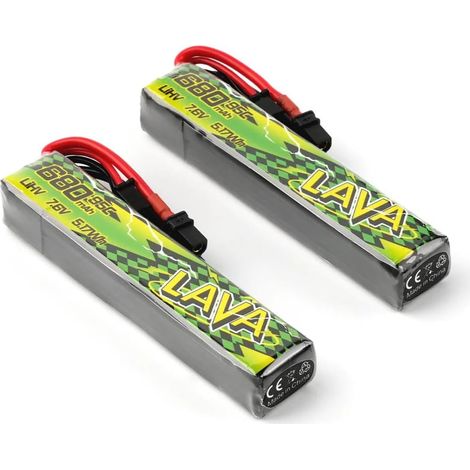 2pcs 2S 680mAh Battery 7.6V 95C LiHV Lipo XT30 Connector JST-XH2.54 Charge Plug Compatible for Brushless Whoop Drone Quadcopter (1/5)