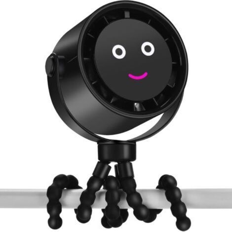 Ventilateur de poussette portable 5000 mAh avec écran LCD 5 vitesses réglables, rotation à 360 °, clip pour trépied Autonomie de la batterie de 17 heures pour poussettes, sièges auto, fauteuils ro (1/5)