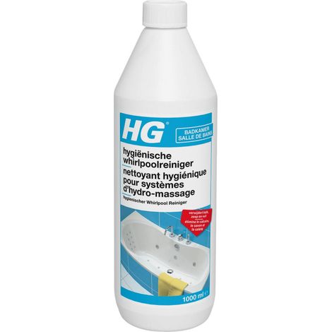 Nettoyant hygiénique pour systèmes d'hydro-massage 1L – Élimine calcaire, savon et sébum – Prolonge durée de vie baignoire balnéo – HG