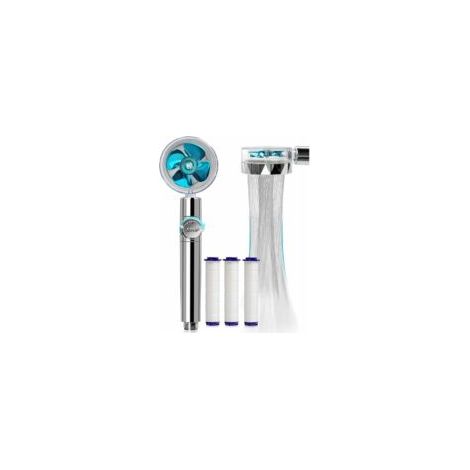 Wassersparender Antikalk-Duschkopf mit Hochdruckpropeller, dreistufigem Filtersystem und austauschbarem PP-Baumwollfilter (5-AquaForge).
