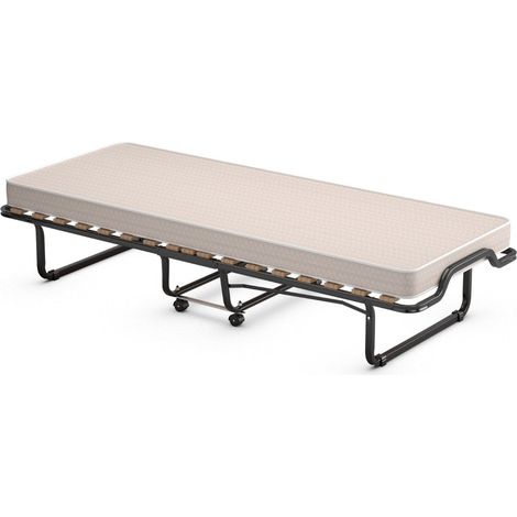 80 x 200 cm klappbares gastebett faltbares faltbett mit matratze aus ruckstellschaum beige hergestellt in italien herkunft italien