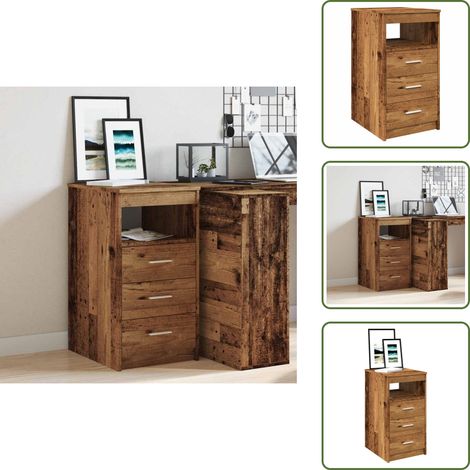 vidaXL Schubladenschrank Altholz-Optik 40x50x76 cm Holzwerkstoff (1/5)