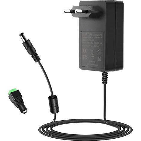 Bloc d'alimentation 24 V CA/CC 100-240 V à 24 V 2 A universel avec prise UE 5,5 x 2,5 mm pour bande LED, hub USB, routeur WiFi, disque dur externe (1/5)