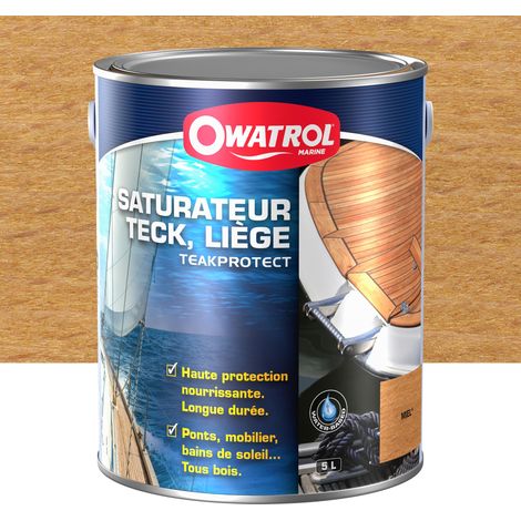 Owatrol-TEAKPROTECT-Saturateur marine teck et liège-Miel (owm3) 5 litres