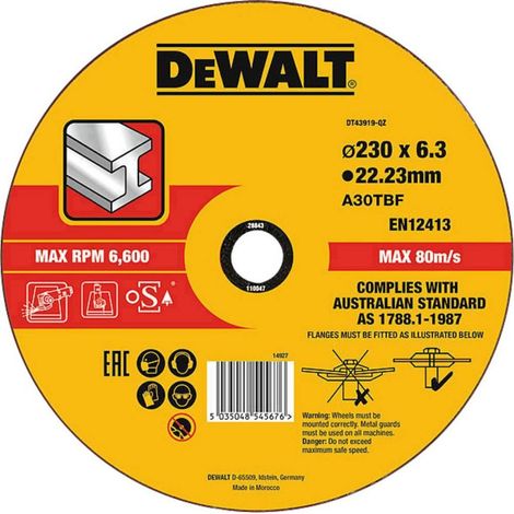 DeWalt DT43919-QZ disco per sbavare nero e giallo 230 mm (1/3)