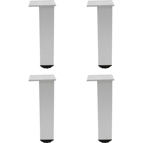 Pieds de meubles réglables en aluminium, lot de 4, pour meubles, canapés et tables, argent, 25 cm (plage de réglage 250-268 mm) (1/4)
