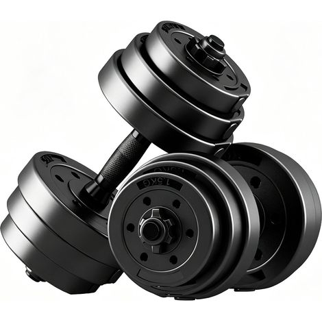 Mcc Direct 2-in-1 Adjustable Dumbbell & Barbell Set with Connecting Rod � Convertible Weight System for Full-Body Strength Training 25KG (1/5)